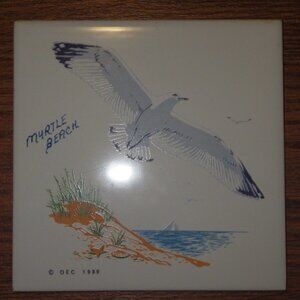 Retro Tile Trivet Myrtle Beach Seagull